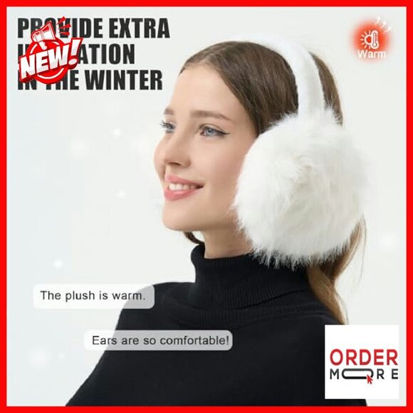 Winter Faux Fur Foldable Ear Muffs - Soft Warm Ear Covers One Size main image 5